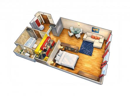 Pronájem bytu, 2+kk, 53 m²