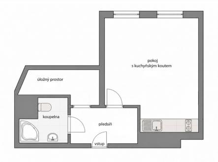 Pronájem bytu, 1+kk, 32 m²