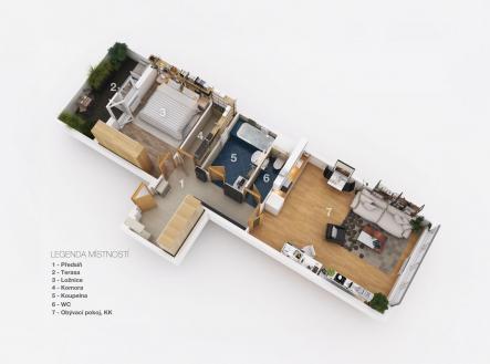 Pronájem bytu, 2+kk, 70 m²