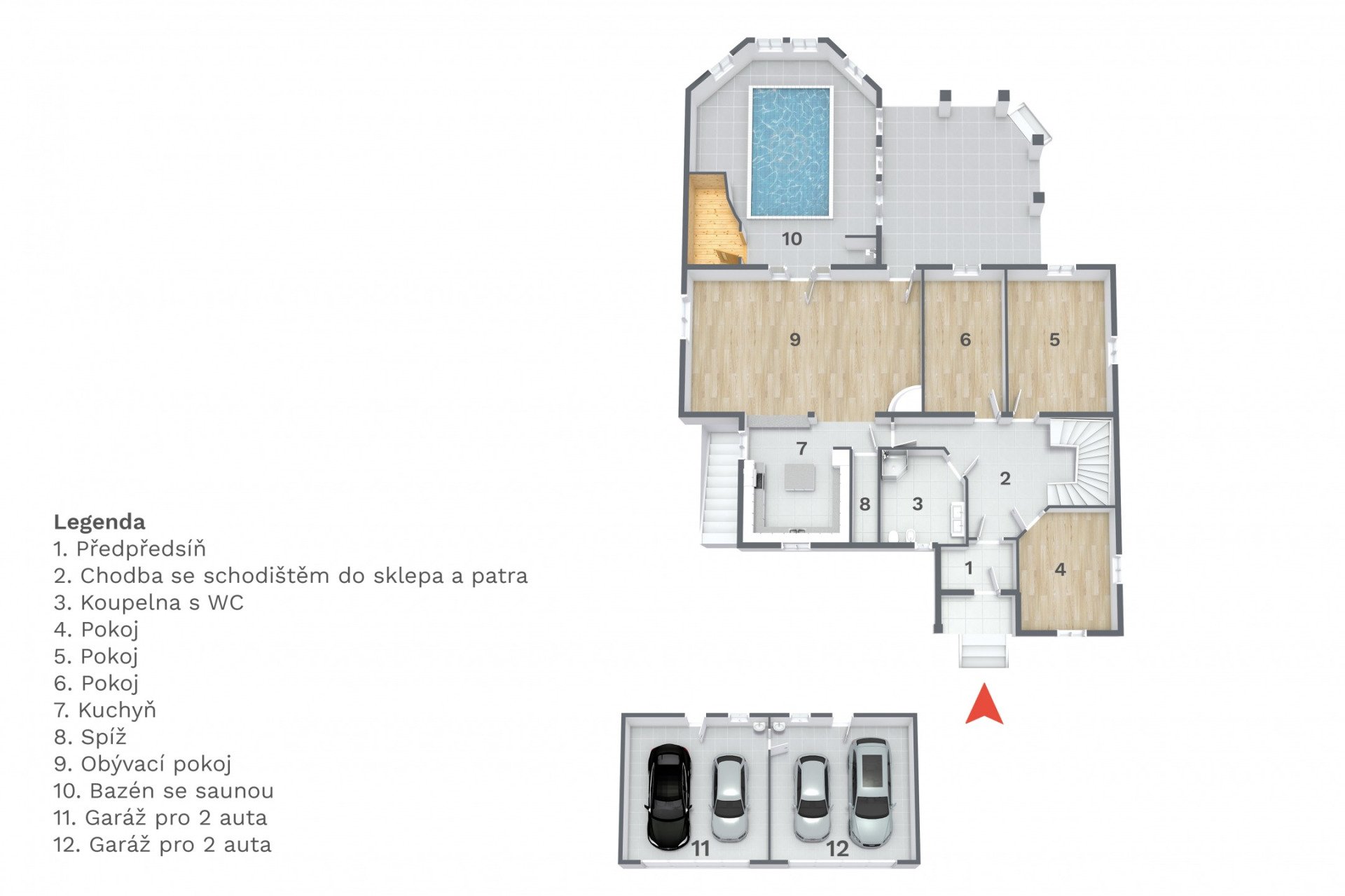 Prodej RD o výměře 501 m2 s pozemkem 1032 m2, garáž pro 4 auta v Pacově u Říčan 