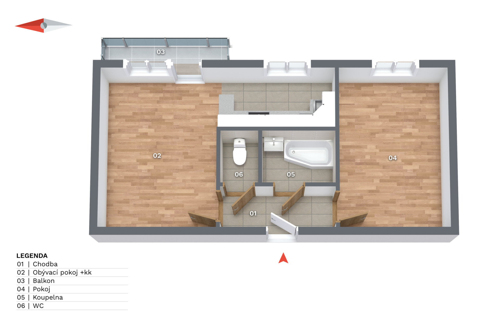 Prodej bytu 2+kk/B/S, 54,4 m2, ul. Spojovací, Praha 3 - Žižkov.