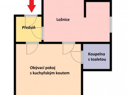 Pronájem bytu, 2+kk, 46 m²