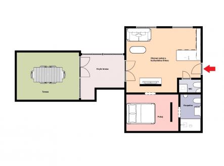 Pronájem bytu, 2+kk, 48 m²