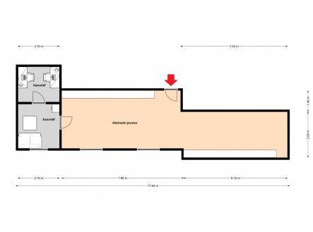 Pronájem - obchodní prostor, 65 m²