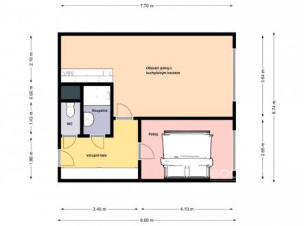 Pronájem bytu, 2+kk, 45 m²