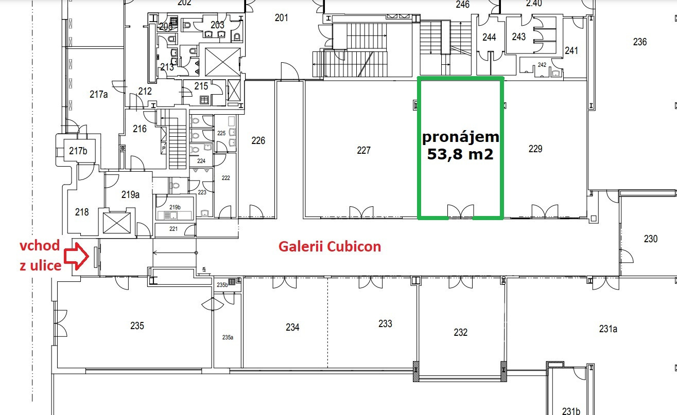 Obchodní prostor 53,8 m2 v Galerii Cubicon