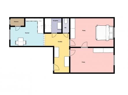 Pronájem bytu, 2+1, 55 m²