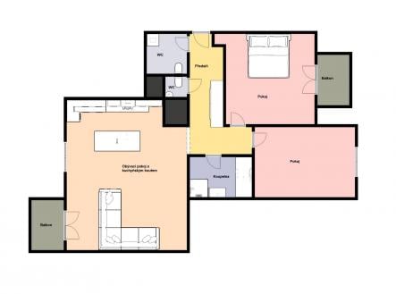 Pronájem bytu, 3+kk, 80 m²