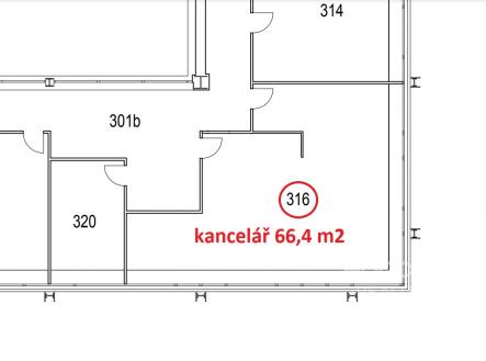 Pronájem kanceláře, 66 m²