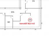 Pronájem kanceláře, 66 m²