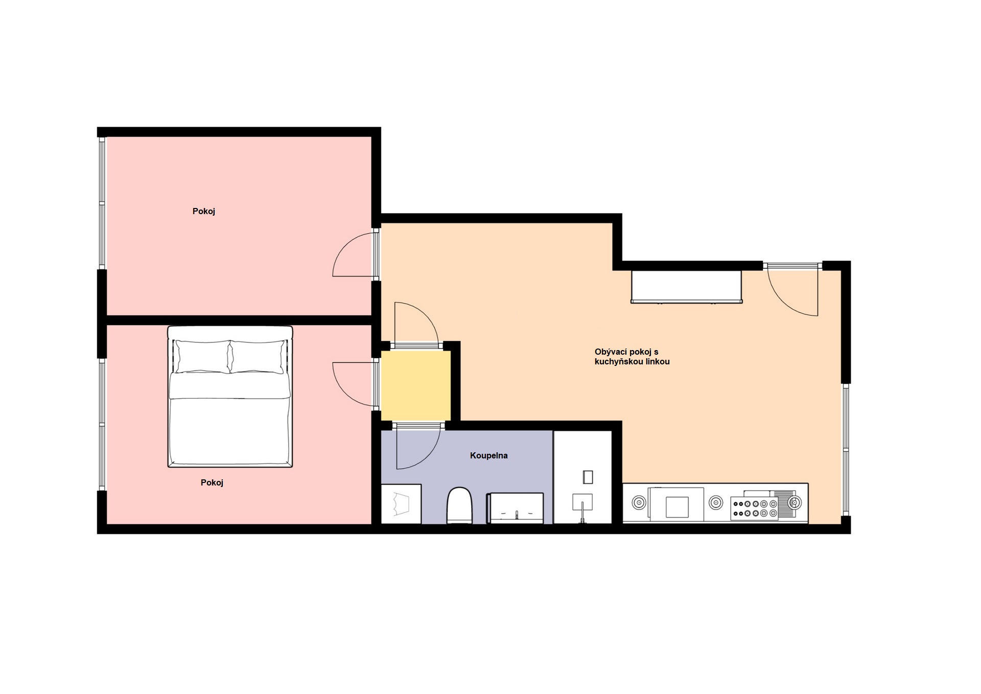 Pronájem bytu 3+kk, 54 m2, Praha 6 - Břevnov, ul. Nad Motolskou nemocnicí.