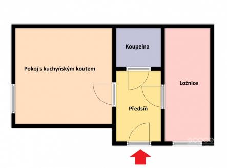 Pronájem bytu, 2+kk, 38 m²