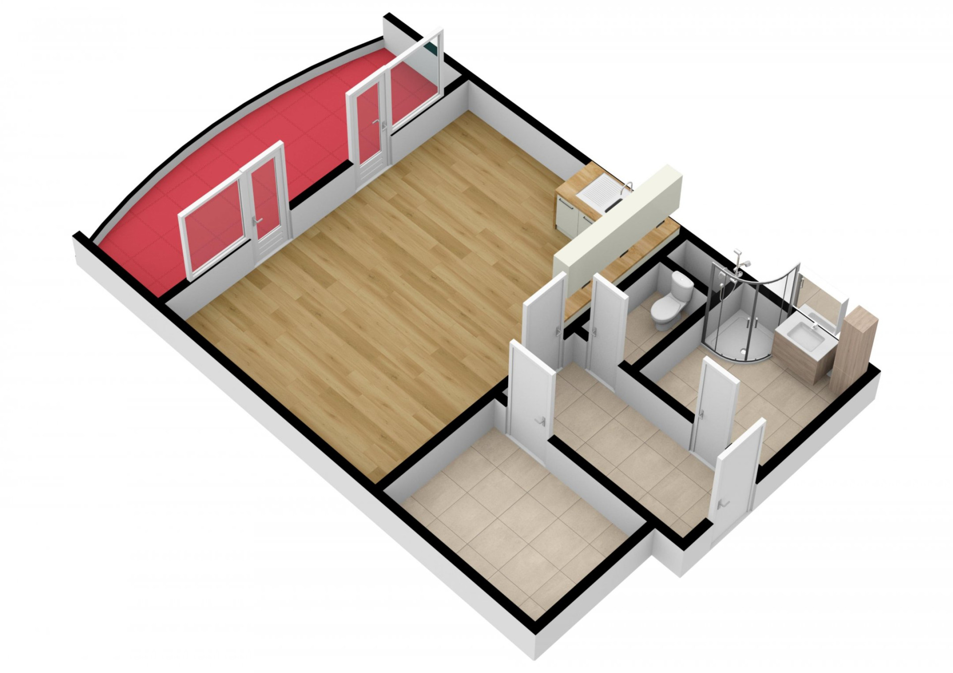 Pronájem bytu 1+kk/L/G, 46 m2, ul. Ústavní, Praha 8 - Bohnice.