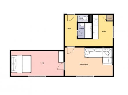 Pronájem bytu, 2+1, 55 m²