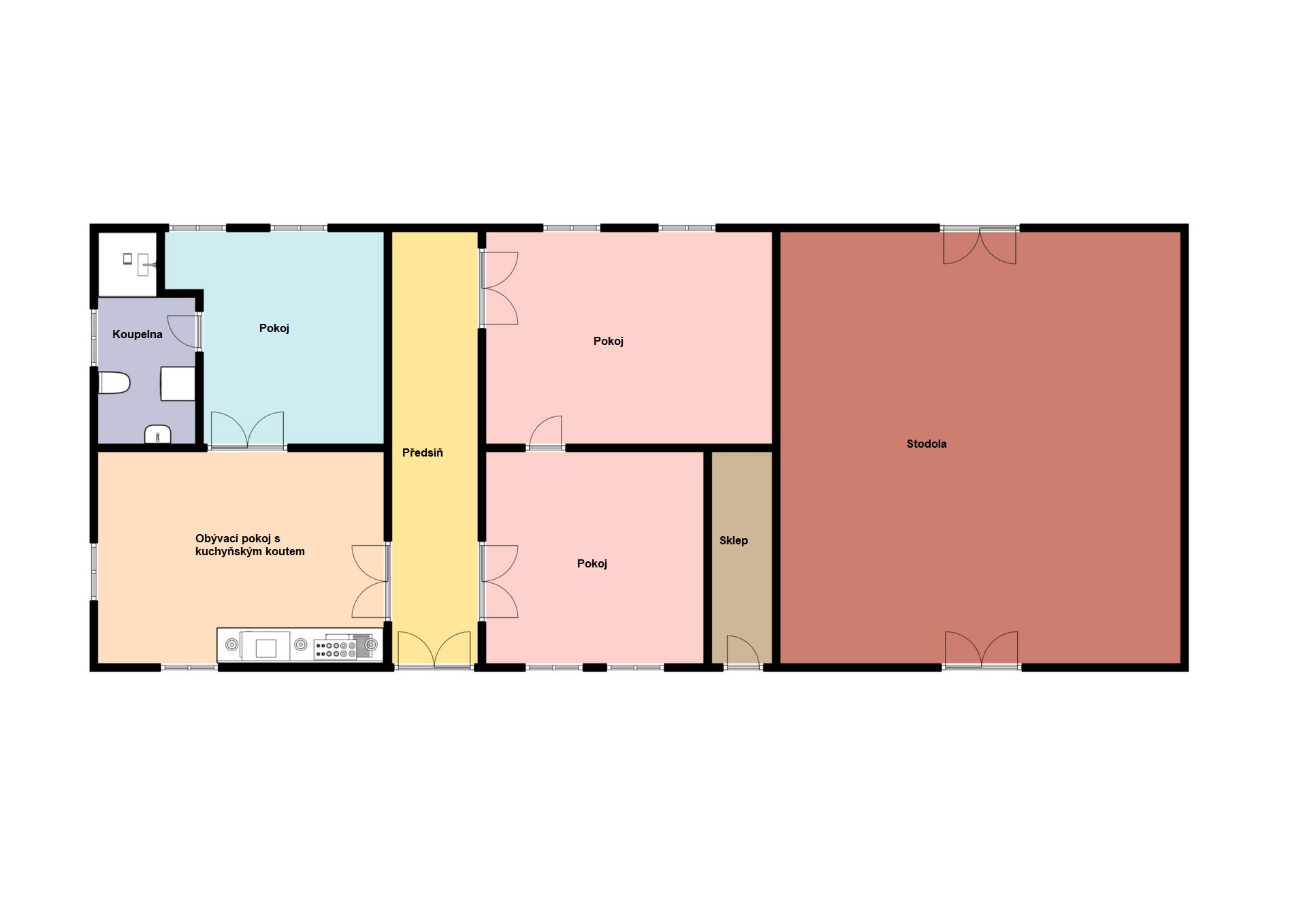 Prodej rodinného domu 4+kk/Stodola/zahrada, Kly, Dolní vinice.