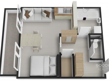 Prodej bytu, 1+kk, 44 m²