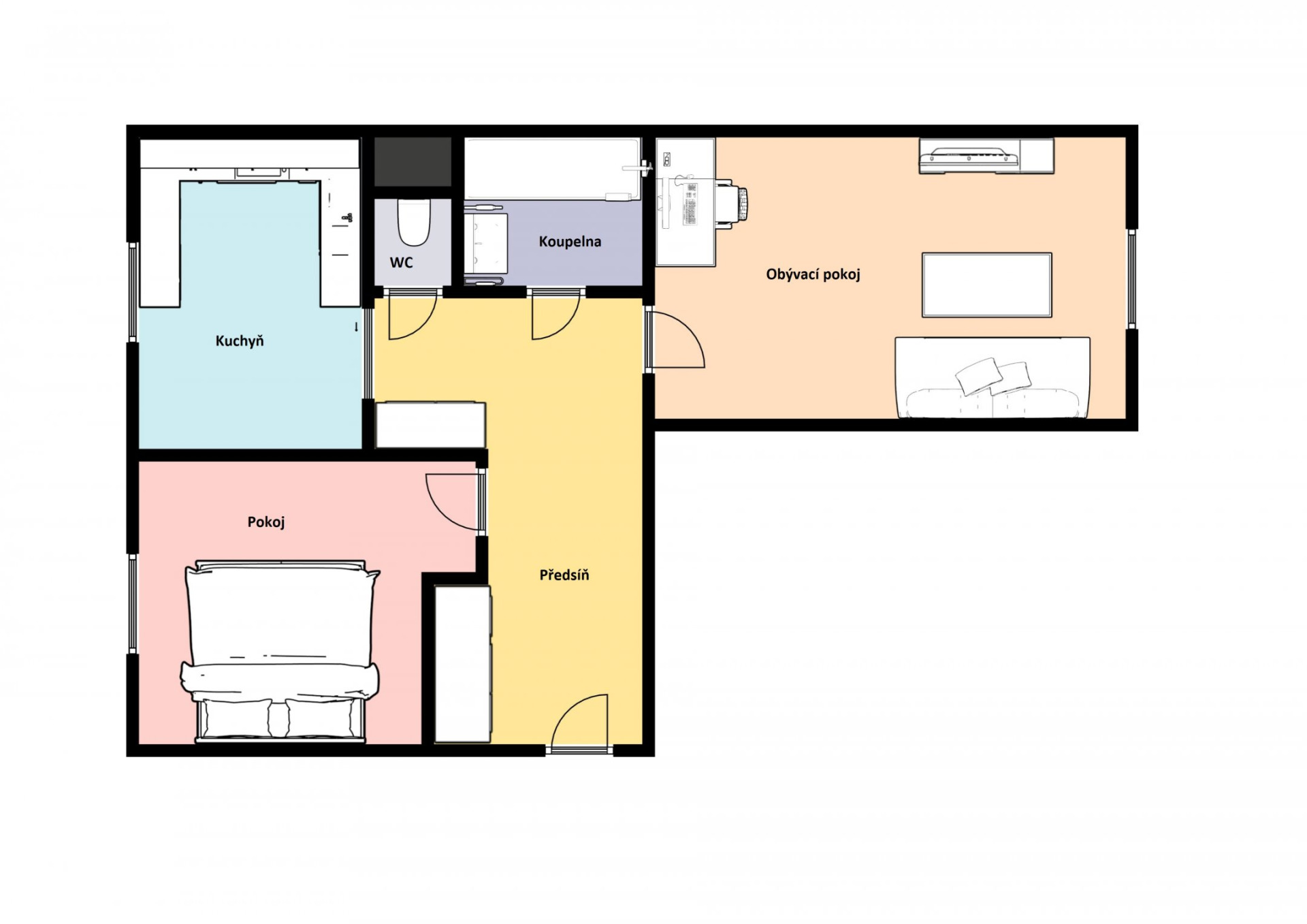 Pronájem bytu 2+1/S, 56 m2, Praha 6 - Vokovice, Kladenská