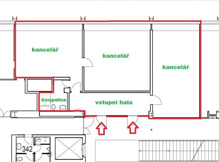 Pronájem kanceláře, 114 m²