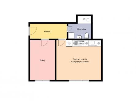 Pronájem bytu, 2+kk, 48 m²