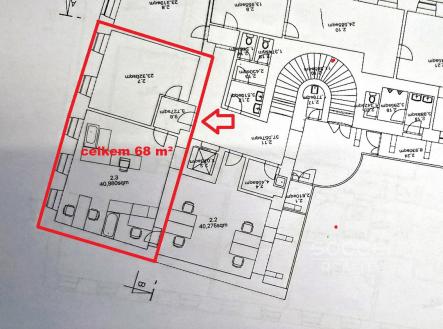 Pronájem kanceláře, 68 m²
