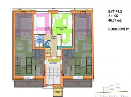 Prodej bytu, 2+kk, 47 m²