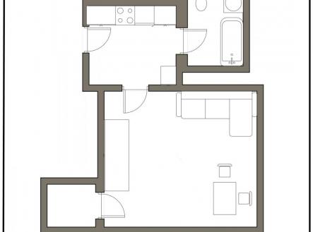 Pronájem bytu, 1+kk, 31 m²