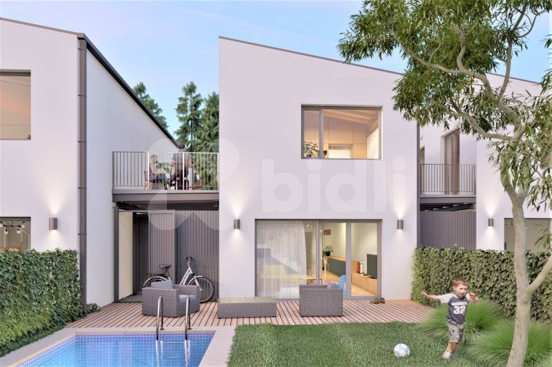 Krajní řadový RD S 01 4+1, 158 m2, garáž, 383 m2 zahrada, projekt Sedmdomů, Kladno