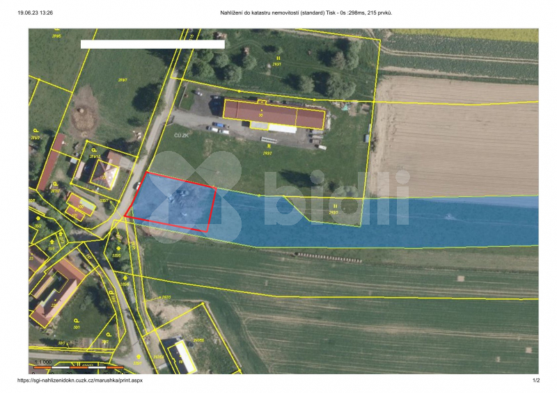 Prodej stavebního pozemku Bácovice u Pelhřimova, 1115 m2