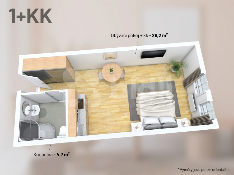 Prodej apartmánu, 30 m2, 1+kk, Rejštejn na Šumavě