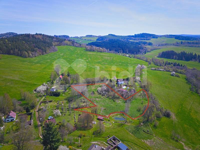 Prodej výjimečného pozemku s krásným výhledem 10 000 m2, Hořice na Šumavě