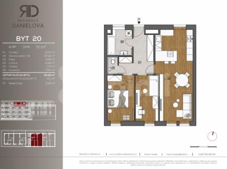 Prodej bytu, 3+kk, 72 m²