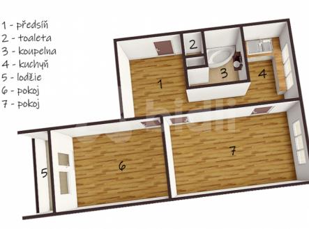 Prodej bytu 2+1, 62 m2, DV, Klášterec nad Ohří, ul. 17. listopadu