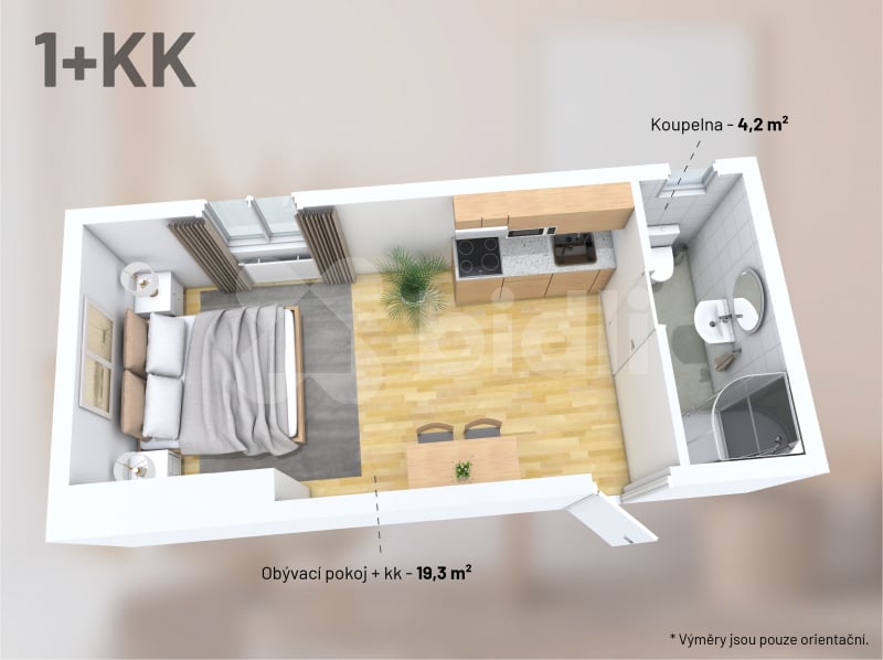 Apartmán se správnou, 1+kk, 24 m2, Rejštejn na Šumavě