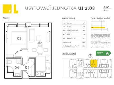 Prodej bytu, 2+kk, 37 m²