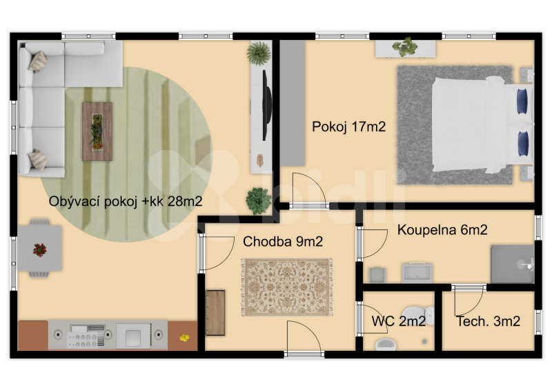 Prodej bytu 2+kk 65,3 m2