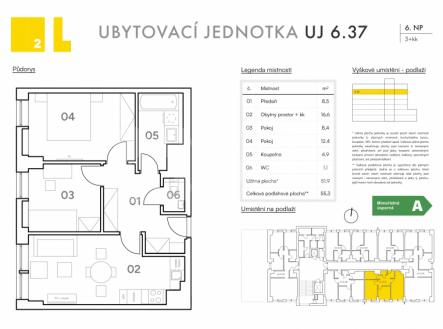 Prodej bytu, 3+kk, 55 m²