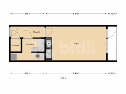 Pronájem bytu, 1+kk, 36 m²