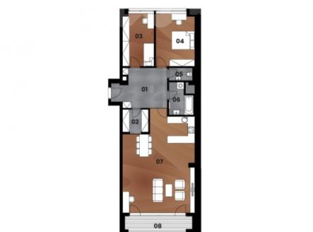Bytová jednotka 3+kk 108,6m2 s lodžií 10,5m2