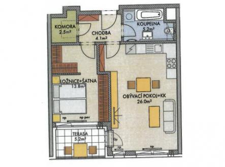 Prodej nového bytu 2+kk 54m2 s lodžií 6m2 - Praha Ruzyně