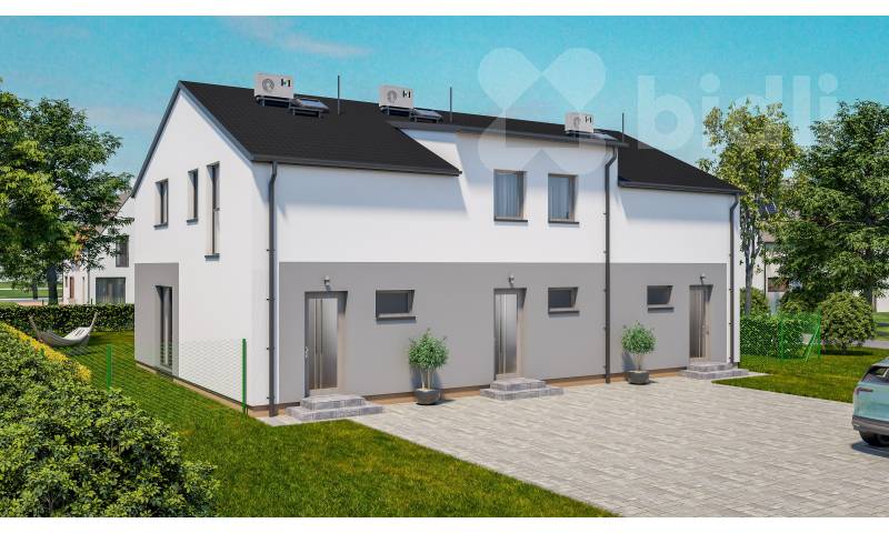 Mezonet, krajní bytová jednotka 3+KK, 86 m2, zahrada 190 m2