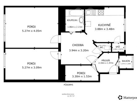 Prodej bytu, 2+1, 80 m²