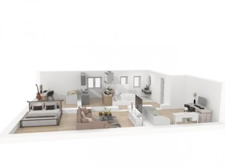 Nádherný byt 3+1 83 m2 se soukromou zahradou 69m2