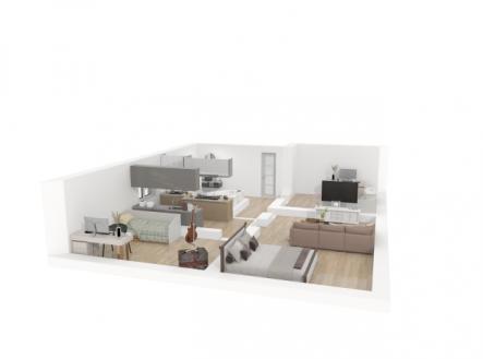 Nádherný byt 3+1 83 m2 se soukromou zahradou 69m2