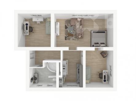 Nádherný byt 3+1 83 m2 se soukromou zahradou 69m2