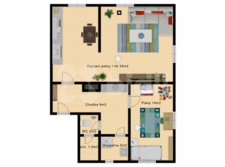 Prodej bytu, 2+kk, 66 m²