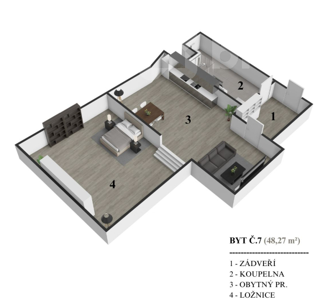 Pronájem krásného bytu 1+1 v centru Vizovic