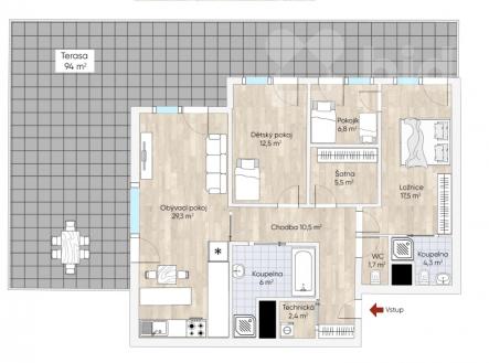 Prodej bytu, 3+kk, 97 m²