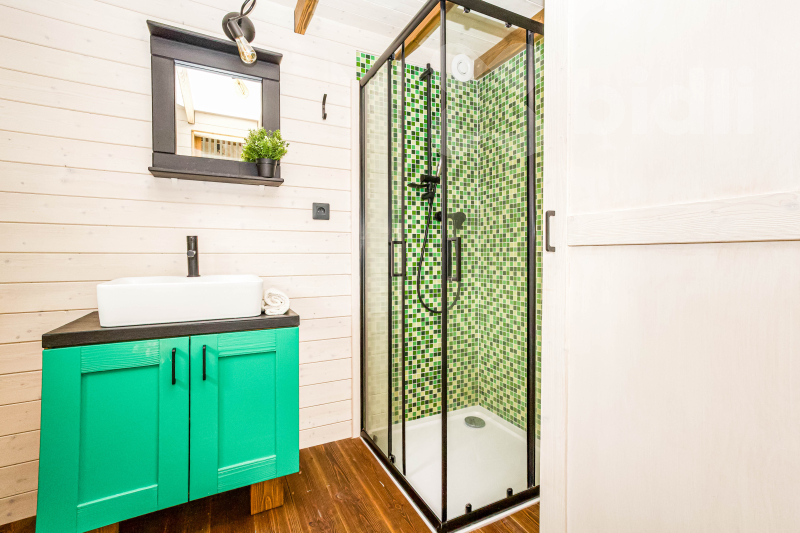 Prodej tiny house 20 m² - plně vybavený, 2× loft na spaní, koupelna se sprchou