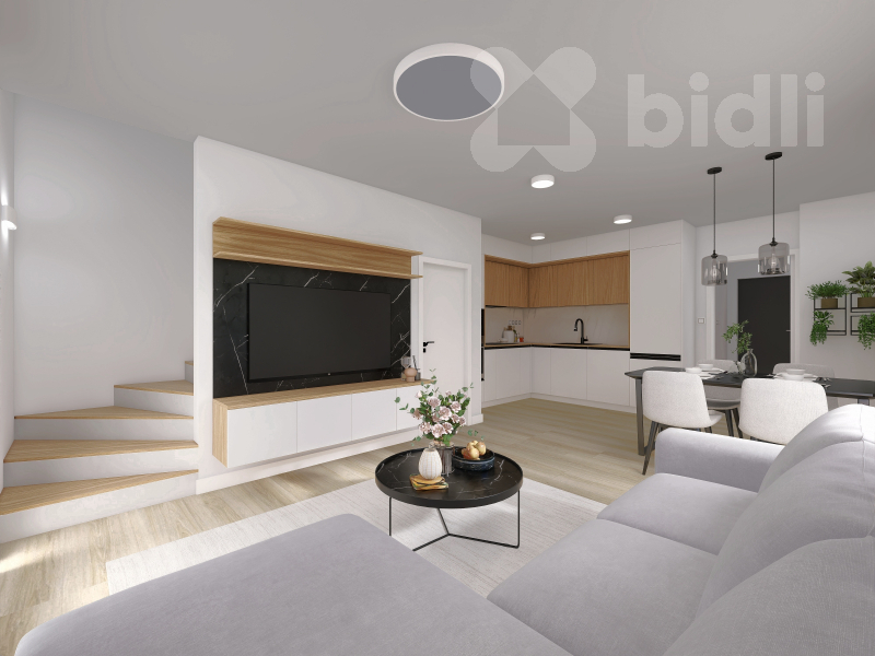 Prodej mezonetového bytu 3+kk se zahrádkou a 2 parkovacími místy - Dýšina