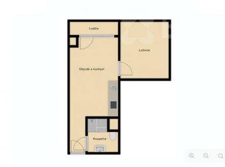 Pronájem bytu, 2+kk, 36 m²
